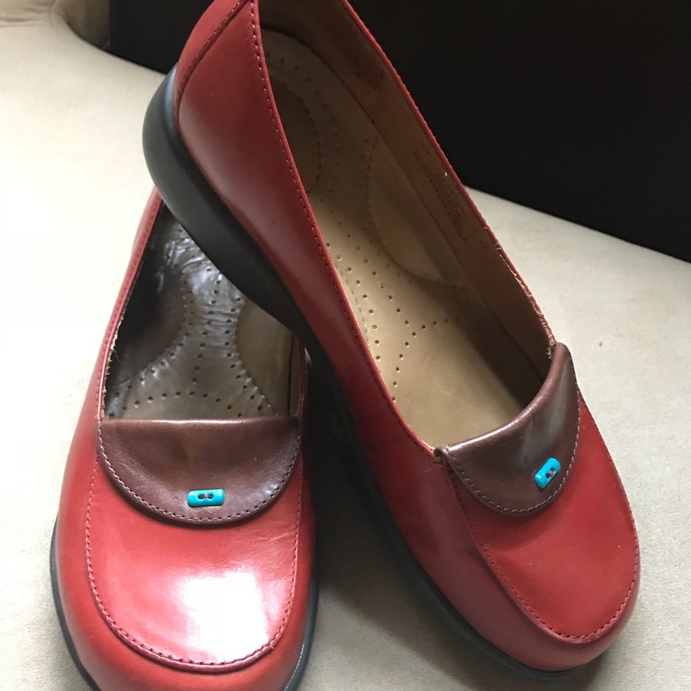 Dansko red loafers